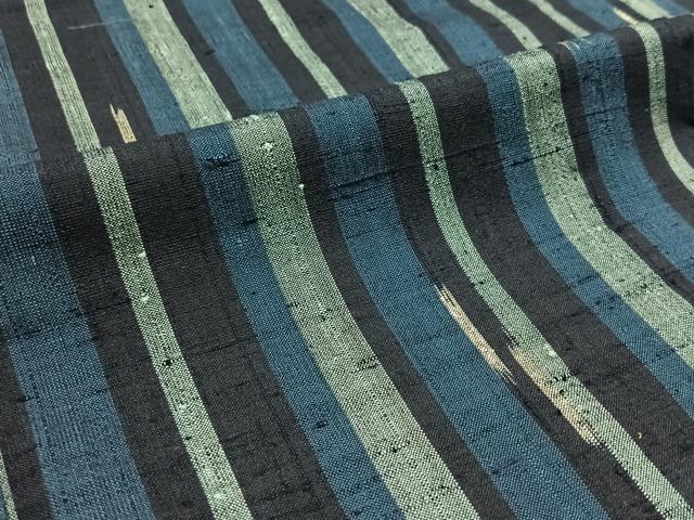 平和屋着物▽上質な紬 単衣 縞 鈴乃屋扱い 正絹 逸品 AABA7918jh