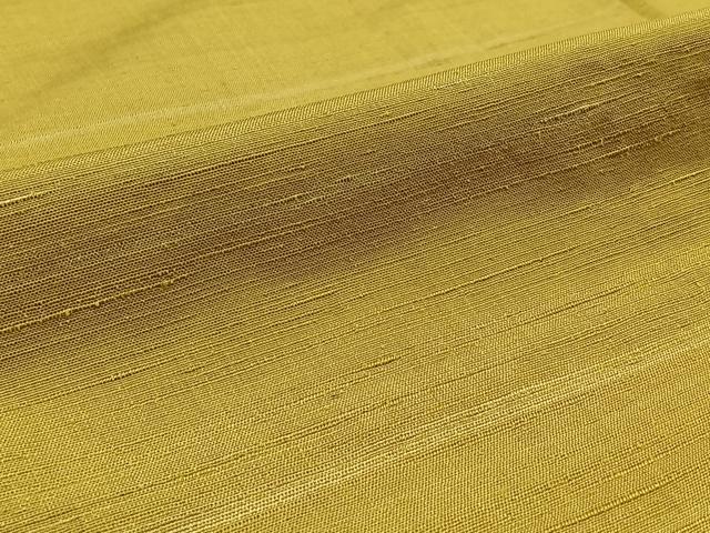 平和屋着物▽上質な紬 　単衣　 芥子色　正絹　逸品　未使用　AABA7920jh