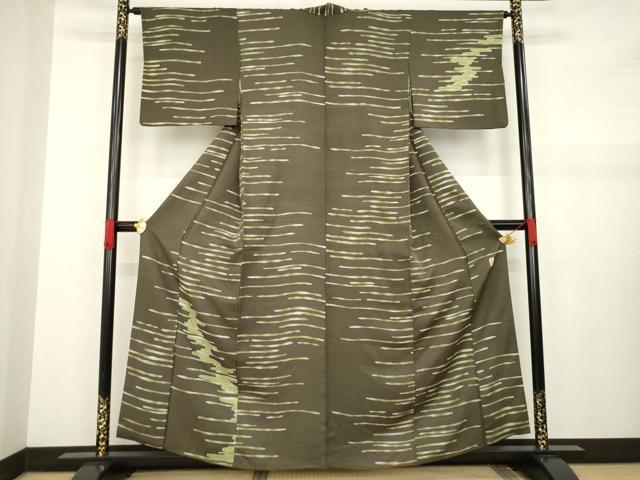 平和屋着物●上質な小紋　作家物　流水霞文　ろうけつ染め　やまと誂製　正絹　逸品　AABA7921ck