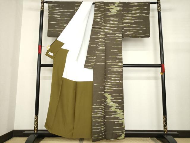 平和屋着物●上質な小紋　作家物　流水霞文　ろうけつ染め　やまと誂製　正絹　逸品　AABA7921ck