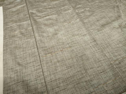 平和屋着物●上質な紬　段違い文　めがね織　正絹　逸品　AABA7924ck