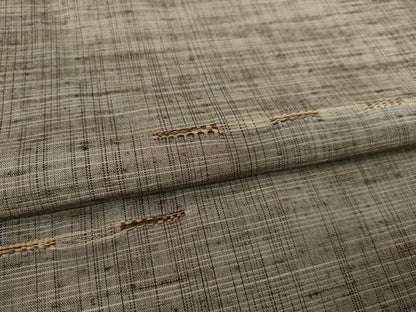 平和屋着物●上質な紬　段違い文　めがね織　正絹　逸品　AABA7924ck