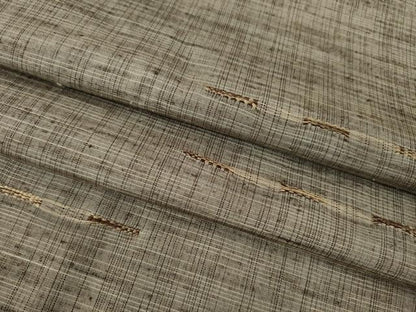 平和屋着物●上質な紬　段違い文　めがね織　正絹　逸品　AABA7924ck