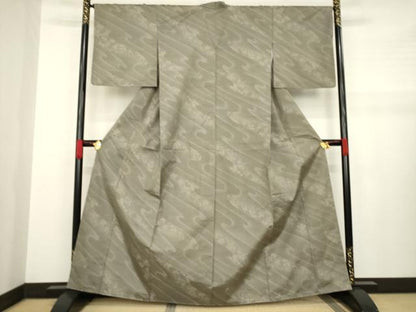平和屋着物●本場大島紬　流水花文　正絹　逸品　AABA7931ck