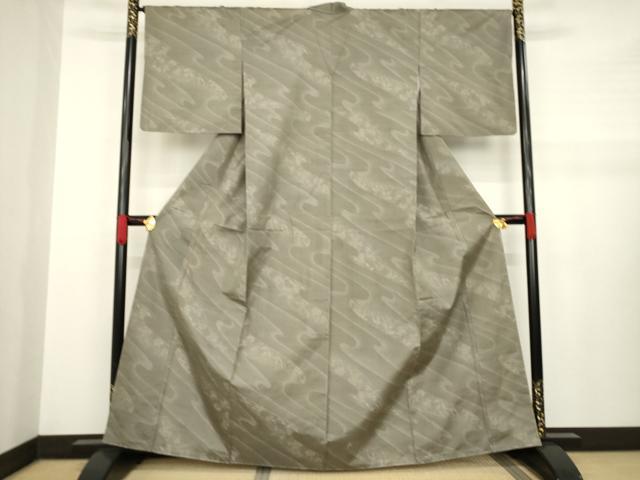 平和屋着物●本場大島紬　流水花文　正絹　逸品　AABA7931ck