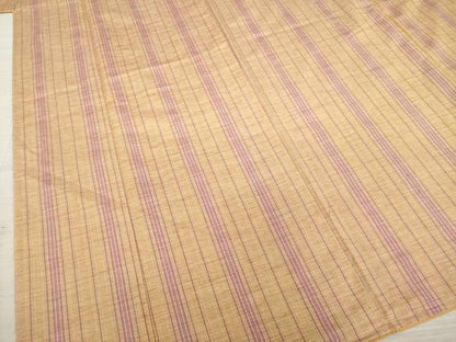 平和屋着物●上質な紬 縞 正絹 逸品 AABA7933ck