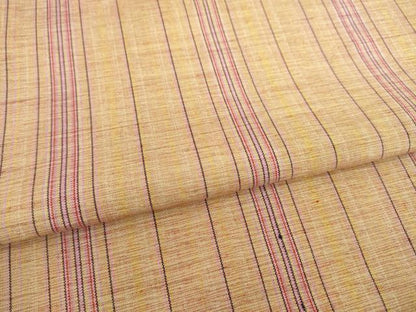 平和屋着物●上質な紬 縞 正絹 逸品 AABA7933ck