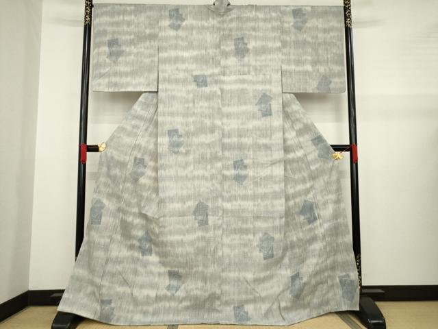平和屋着物●本場結城紬　重要無形文化財　100亀甲　色紙重ね文　ロング丈　正絹　逸品　未使用　AABA7935ck