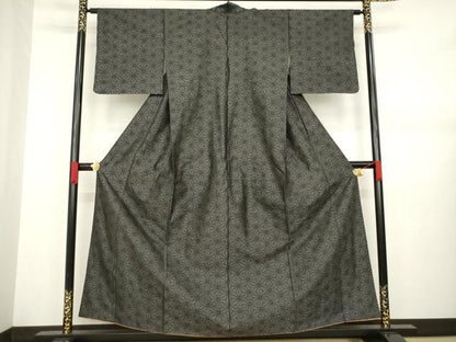 平和屋着物●本場大島紬　麻の葉文様　正絹　逸品　AABA7938ck