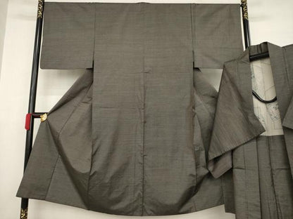 平和屋着物●男性 本場大島紬 アンサンブル 格子 正絹 逸品 AABA7940ck