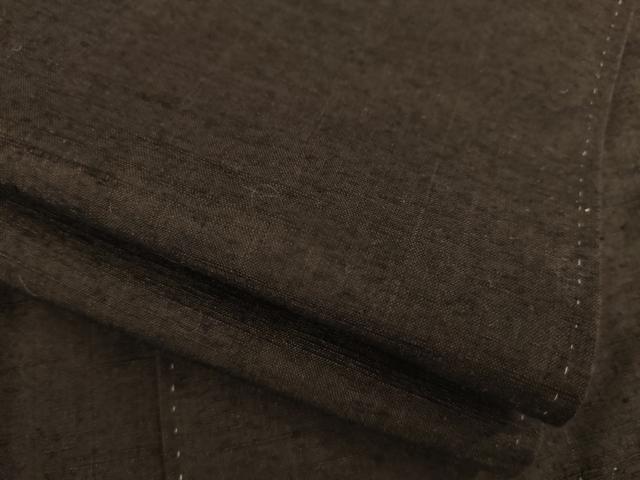 平和屋着物●男性　紬　アンサンブル　色無地　赤墨色　正絹　逸品　AABA7942ck