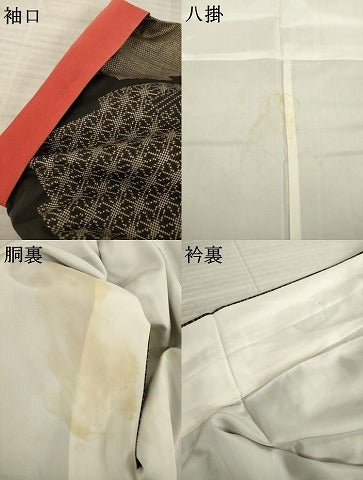 平和屋着物●本場大島紬 一元7マルキ 松皮菱文 正絹 逸品 AABA7957ck