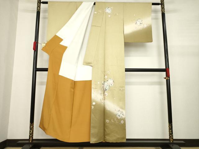 平和屋着物●訪問着 花丸文 暈し染め 金銀彩 正絹 逸品 AABA7963ck