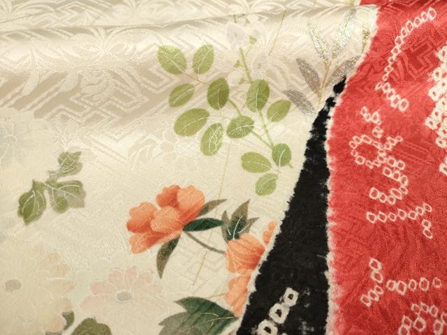 平和屋着物●豪華振袖 絞り 花車文 正絹 逸品 AABA7965ck