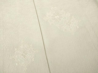 平和屋着物●無地絵羽訪問着　中国三大刺繍　汕頭刺繍　スワトウ刺繍　飾花文　白菫色　正絹　逸品　AABA7968ck