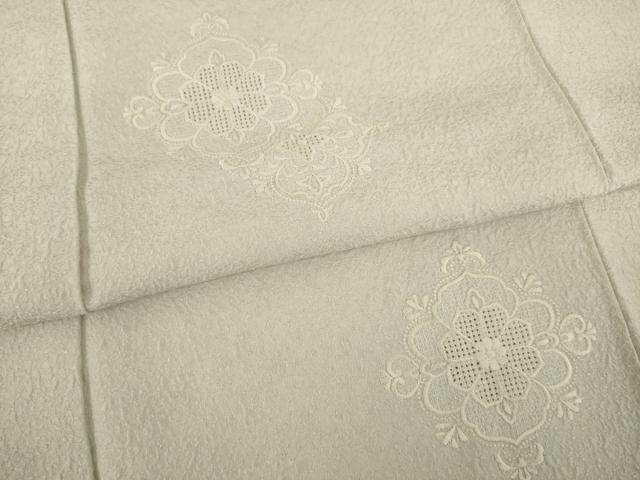 平和屋着物●無地絵羽訪問着　中国三大刺繍　汕頭刺繍　スワトウ刺繍　飾花文　白菫色　正絹　逸品　AABA7968ck