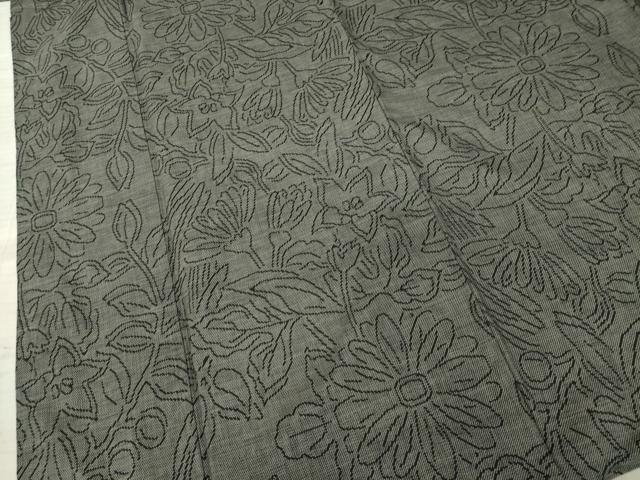平和屋着物●本場大島紬 カタス9マルキ 草花文 正絹 逸品 AABA7971ck