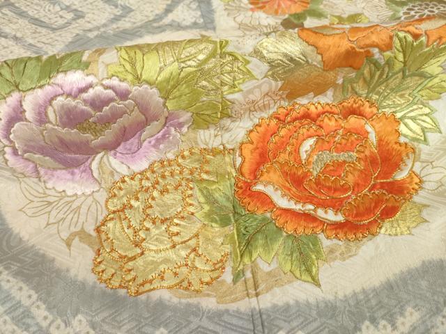 平和屋着物●豪華振袖 絞り 流水花丸文 正絹 逸品 AABA7973ck