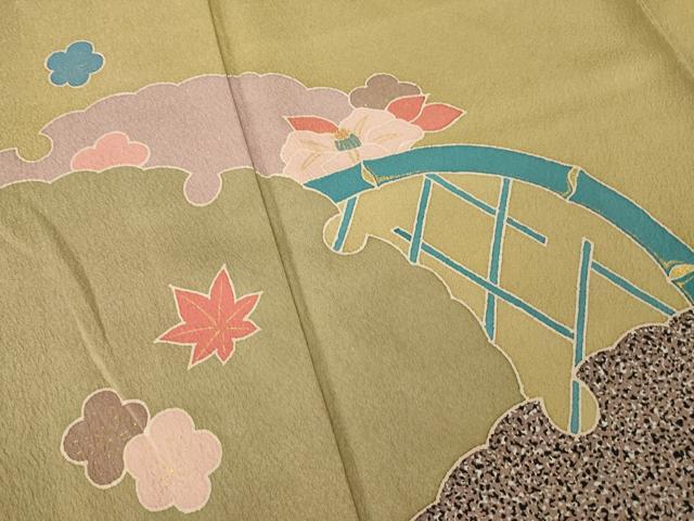 平和屋着物●染色の魔術師 染乃座・大久保玄才 そめのざ玄才 訪問着 雪輪花籬文 金彩 正絹 逸品 AABA7980ck