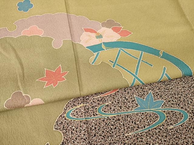 平和屋着物●染色の魔術師 染乃座・大久保玄才 そめのざ玄才 訪問着 雪輪花籬文 金彩 正絹 逸品 AABA7980ck