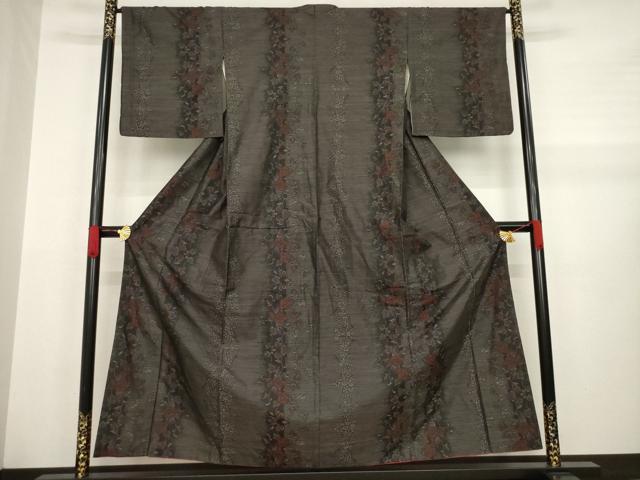平和屋着物●本場大島紬 花蔦草間道 正絹 逸品 AABA7983ck