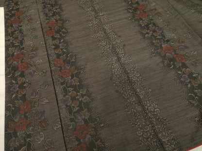 平和屋着物●本場大島紬 花蔦草間道 正絹 逸品 AABA7983ck