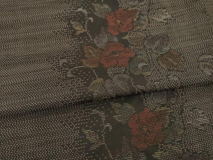 平和屋着物●本場大島紬 花蔦草間道 正絹 逸品 AABA7983ck