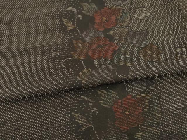 平和屋着物●本場大島紬 花蔦草間道 正絹 逸品 AABA7983ck