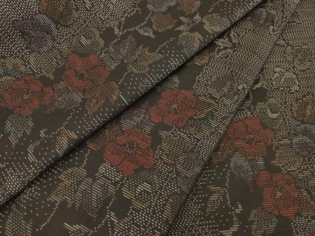 平和屋着物●本場大島紬 花蔦草間道 正絹 逸品 AABA7983ck