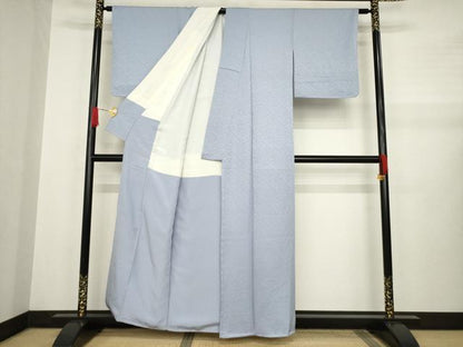 平和屋着物●上質な色無地 笹地紋 淡藤色 正絹 逸品 未使用 AABA7985ck