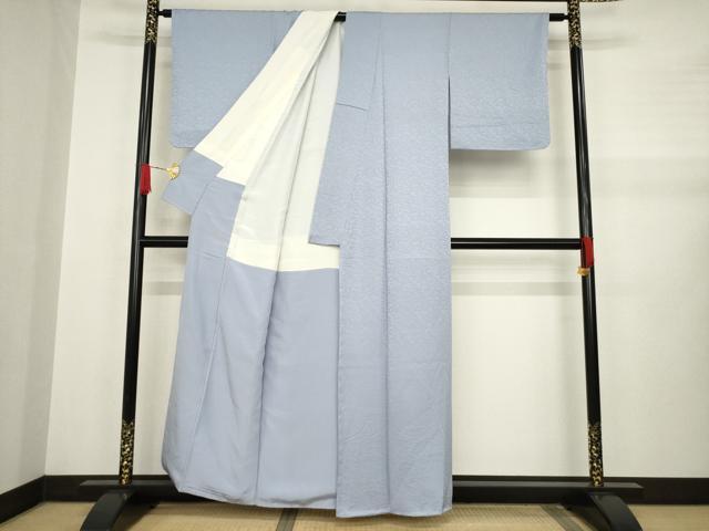 平和屋着物●上質な色無地 笹地紋 淡藤色 正絹 逸品 未使用 AABA7985ck