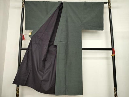 平和屋着物●男性　本場大島紬　アンサンブル　格子　正絹　逸品　AABA7990ck