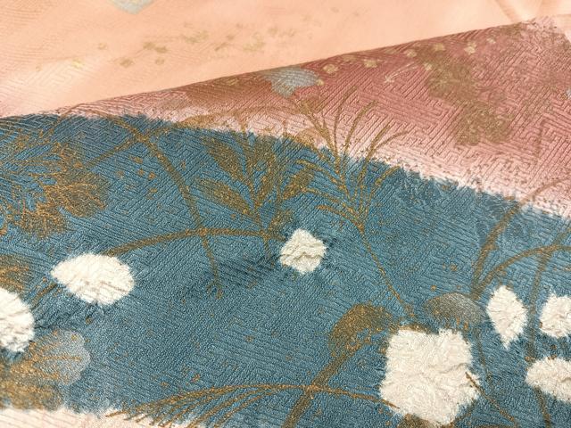 平和屋着物●訪問着　絞り　草花文　暈し染め　金彩　三越扱い　正絹　逸品　AABA8167ph