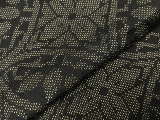 平和屋着物●本場大島紬　一元絣　七宝花文　正絹　逸品　AABA8171ph