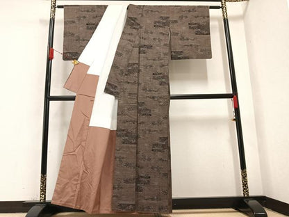 平和屋着物●本場大島紬 カタス7マルキ 草花文 正絹 逸品 AABA8174ph