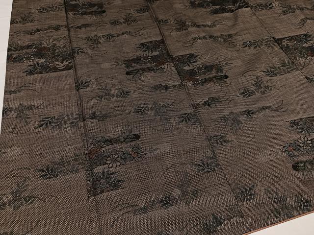 平和屋着物●本場大島紬 カタス7マルキ 草花文 正絹 逸品 AABA8174ph