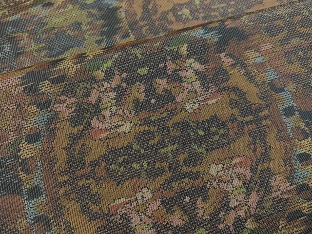 平和屋着物●本場大島紬　一元7マルキ　総絣　狩猟文　正絹　逸品　AABA8201ph