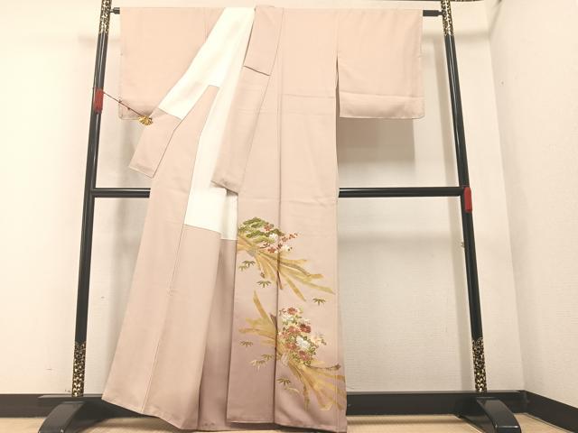平和屋着物●豪華色留袖 刺繍 松竹梅束ね熨斗文 暈し染め 金彩 正絹 逸品 AABA8205ph