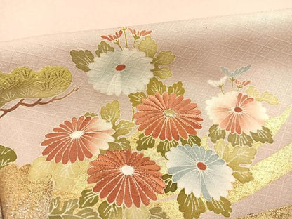 平和屋着物●豪華色留袖 刺繍 松竹梅束ね熨斗文 暈し染め 金彩 正絹 逸品 AABA8205ph