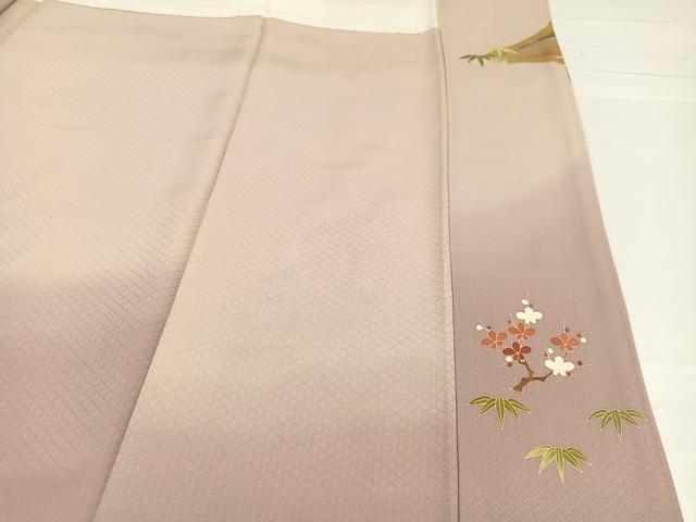 平和屋着物●豪華色留袖 刺繍 松竹梅束ね熨斗文 暈し染め 金彩 正絹 逸品 AABA8205ph