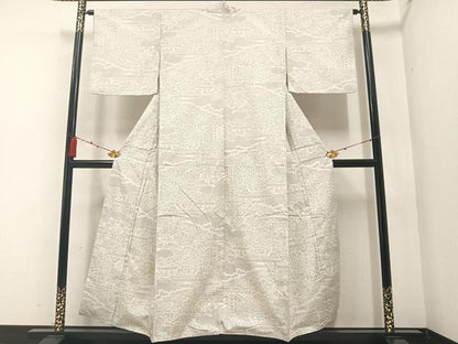 平和屋着物●本場大島紬 120亀甲 草花文 正絹 逸品 AABA8210ph