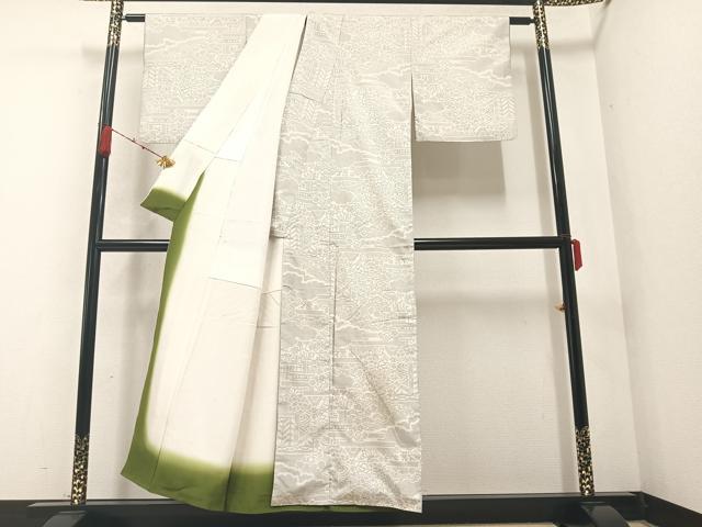 平和屋着物●本場大島紬 120亀甲 草花文 正絹 逸品 AABA8210ph