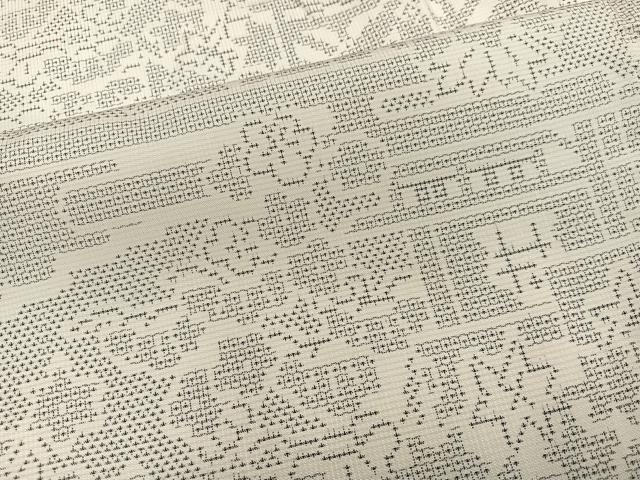 平和屋着物●本場大島紬 120亀甲 草花文 正絹 逸品 AABA8210ph