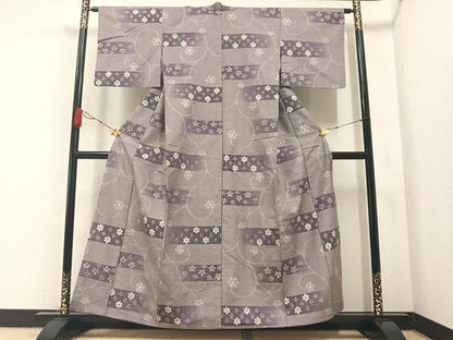 平和屋着物●上質な紬　花尽くし　正絹　逸品　AABA8212ph
