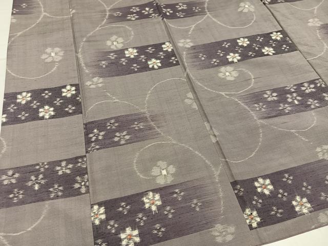 平和屋着物●上質な紬　花尽くし　正絹　逸品　AABA8212ph