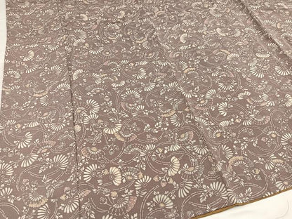 平和屋着物●上質な小紋 型染め 花蝶文 鬼しぼ縮緬 正絹 逸品 未使用 AABA8219ph