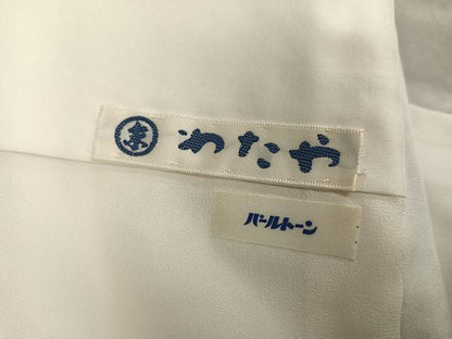 平和屋着物●上質な小紋 型染め 花蝶文 鬼しぼ縮緬 正絹 逸品 未使用 AABA8219ph