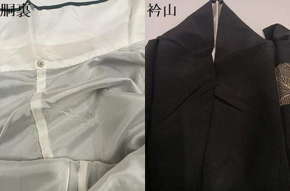 平和屋着物●訪問着　草花文　黒地　金彩　正絹　逸品　AABA8226ph