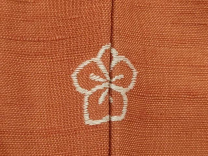 平和屋着物●上質な紬 色無地 黄丹色 正絹 逸品 未使用 AABA8248ck