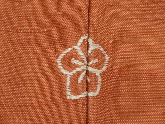 平和屋着物●上質な紬 色無地 黄丹色 正絹 逸品 未使用 AABA8248ck